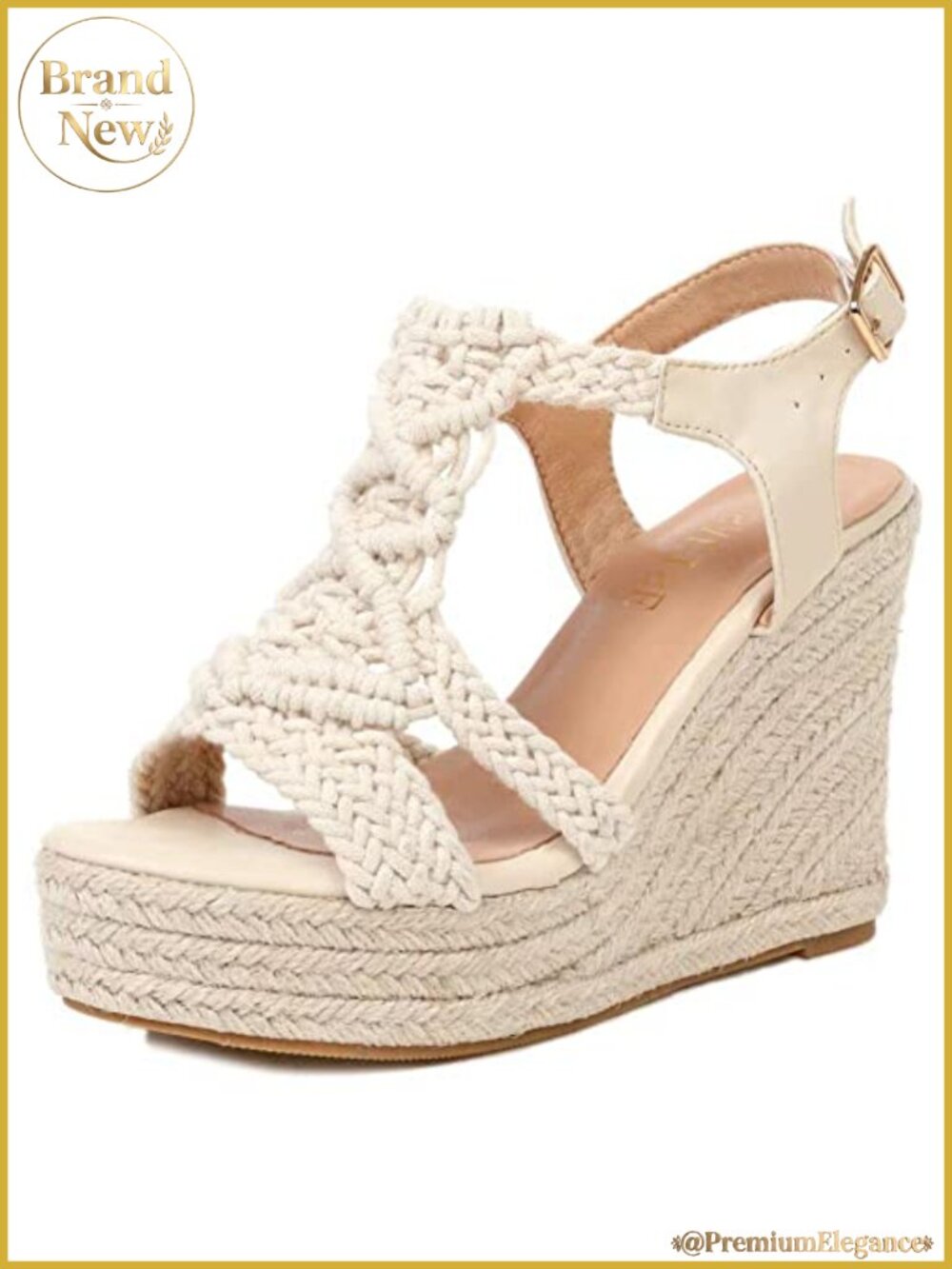 Woven Espadrille Wedge Sandals Braided Open Toe Adjustable Strap Platform